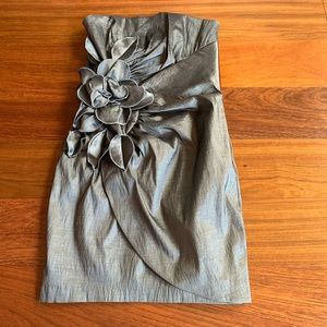 Jessica McClintock Silver Flower Dress